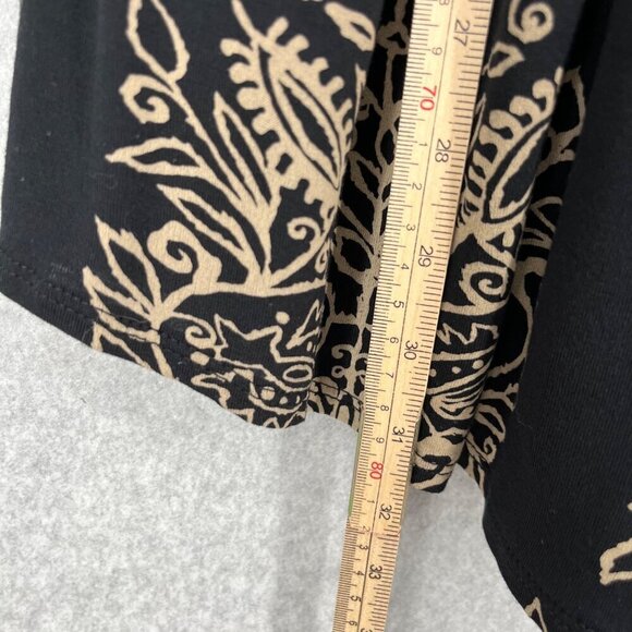 Lucky Brand Boho Tunic Top Blouse Size 3X Black Tan Paisley Print Stretch EUC - Picture 9 of 11